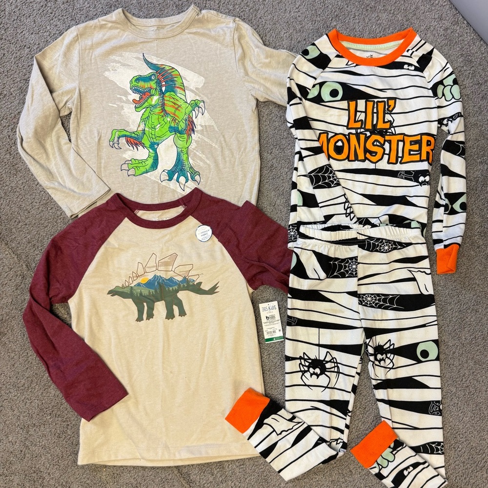 Boys long sleeve shirts & pajama lot